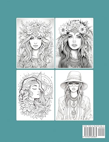 Boho woman coloring book for inmates Paperback - MO Corrections Bookstore