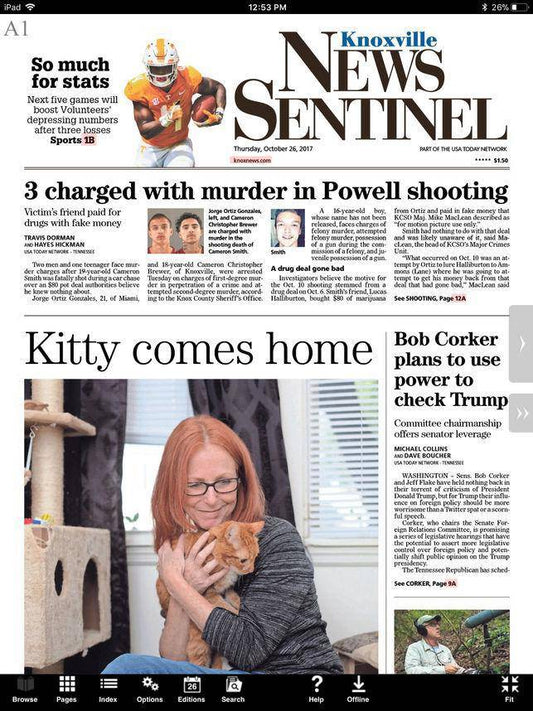 Knoxville News Sentinel Sunday Only Delivery for 12 Weeks - MO Corrections Bookstore