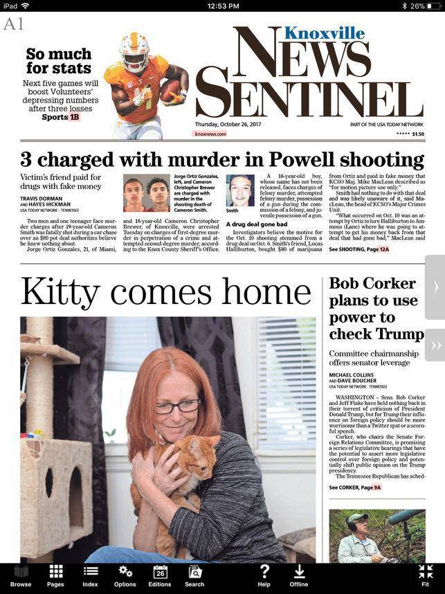 Knoxville News Sentinel Sunday Only Delivery for 4 Weeks - MO Corrections Bookstore