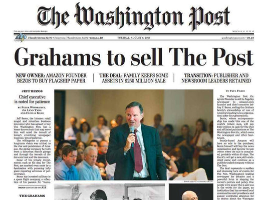 Washington Post Sunday Only Delivery For 8 Weeks - MO Corrections Bookstore